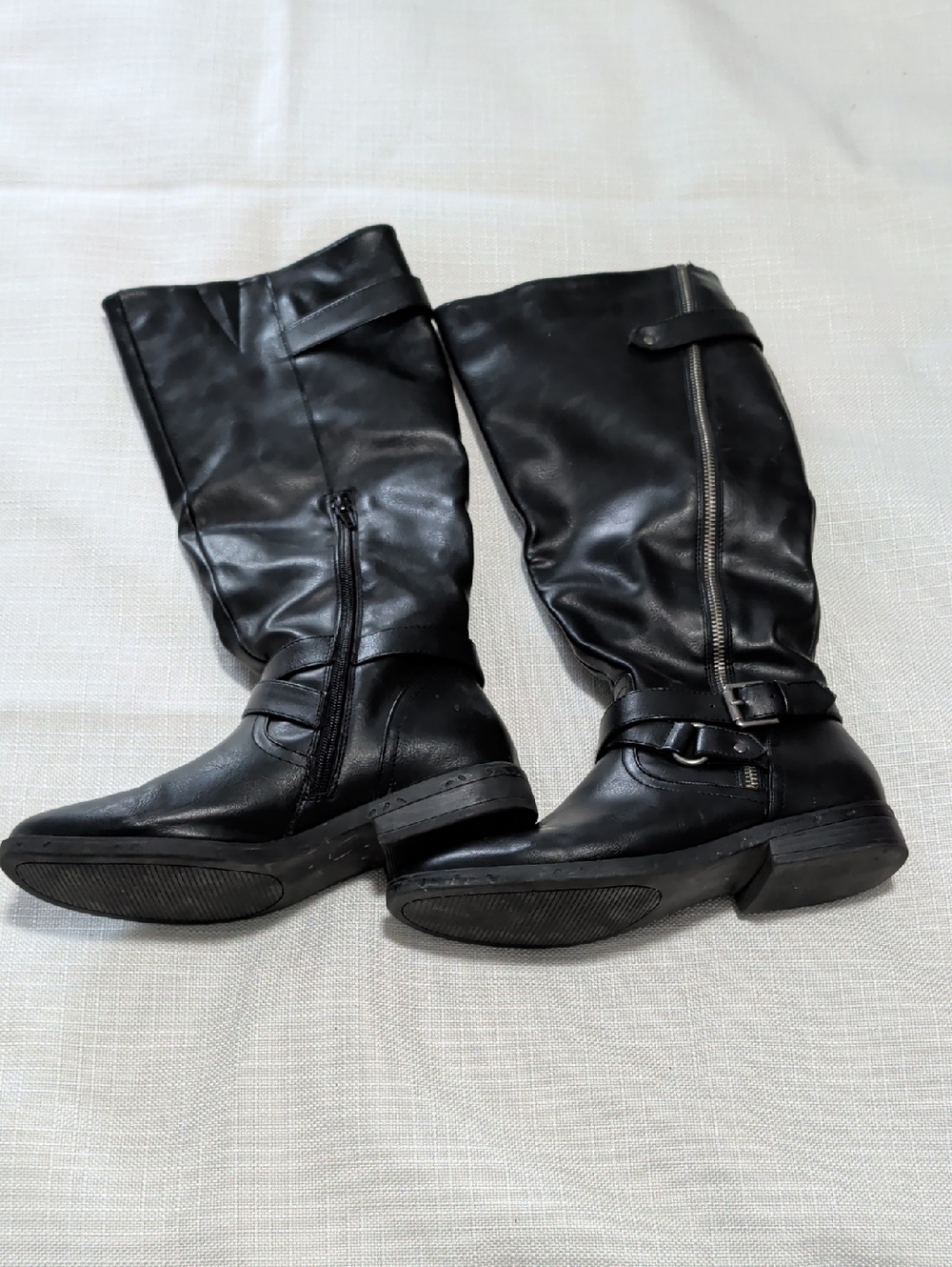 Rampage Black Over-the-Knee Buckle Riding Boots